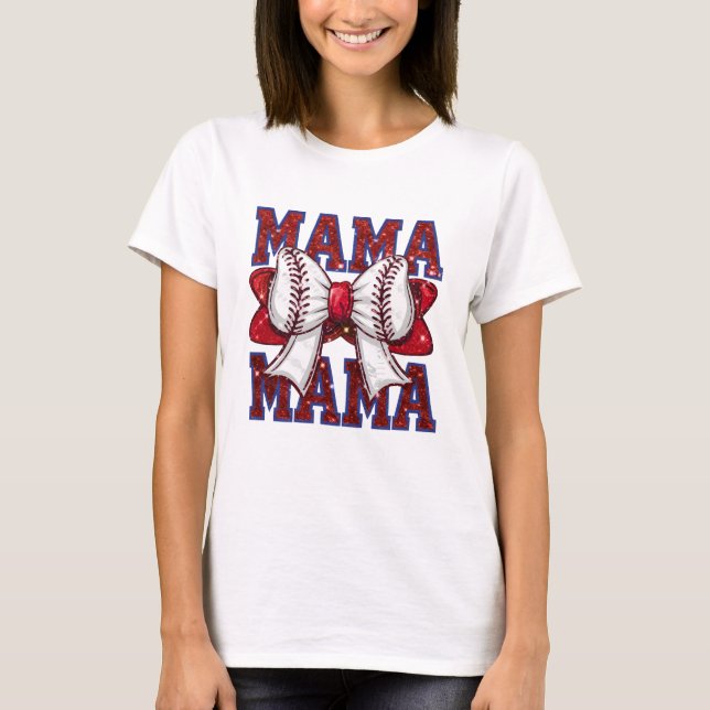 Niedliche Baseball-Mama T-Shirt (Vorderseite)