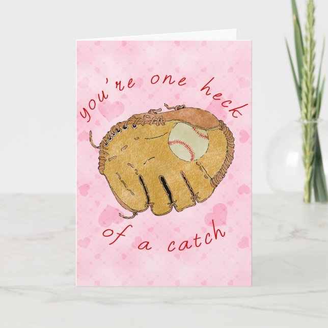 Niedliche Baseball-Softball-Valentinstag-Karte Feiertagskarte (Vorderseite)