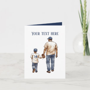Niedliche Baseball-Vater-Sohn-Nachricht hinzufügen Karte