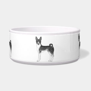 Niedliche Basenji-Hundserie in Schwarz und Weiß Napf