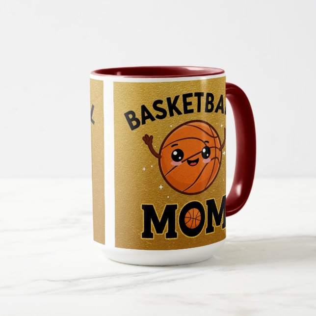 Niedliche Basketball-Mama Tasse (VorderseiteRechts)