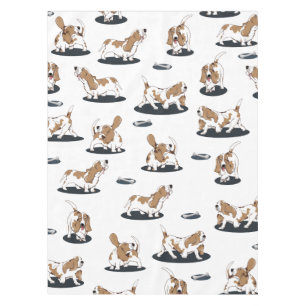 Niedliche Basset Hounds Tischdecke