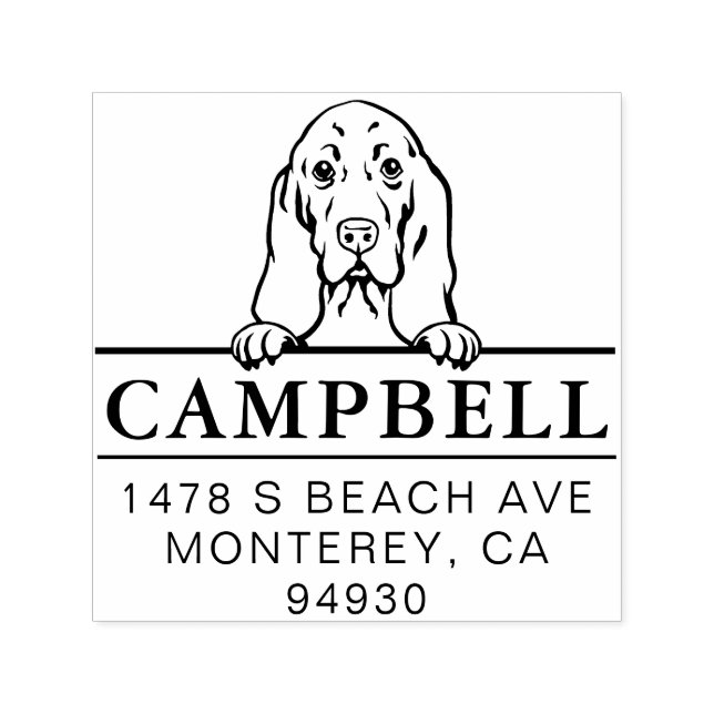 Niedliche Basset-Hund-Adresse Permastempel (Design)