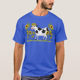 Niedliche Bauer-Kuh von Nutztieren mit Sonnenblume T-Shirt