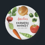 Niedliche Bauer Markt Geburtstagsparty Veggetables Pappteller<br><div class="desc">Niedliche Bauer Markt Thema Kinder Geburtstagsparty Papier Platte mit handgezeichneten Illustrationen von Brussel sprossen,  Karotte,  Zwiebeln,  Tomaten,  süße Erbsen,  Beat. Grosses Party für Mädchen und Jungen.</div>
