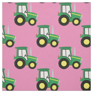 Niedliche Bauernkinder Traktor Pink Girls Stoff