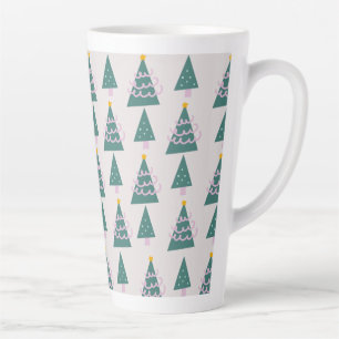 Niedliche Baumdoodles Rosa Grün Milchtasse