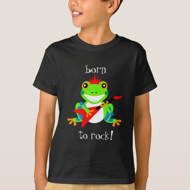 Niedliche Baumfrösche Rockin' Red Guitars T-Shirt (Vorderseite)