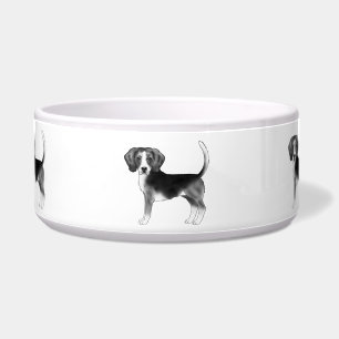 Niedliche Beagle-Hunde-Illustration in Schwarzweiß Napf