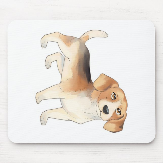 Niedliche Beagle Hundebilder Mousepad (Vorne)