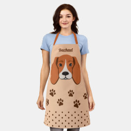 Niedliche Beagle Hundegefühl und Überdruck (Paw) Schürze