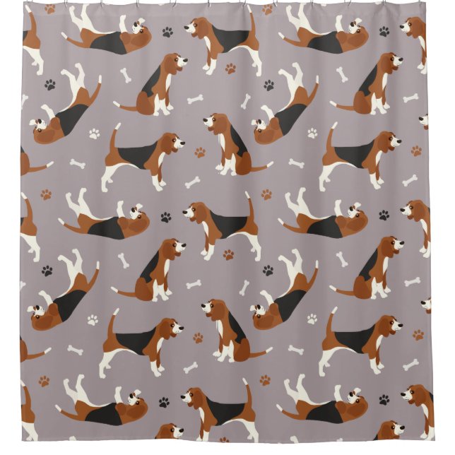 Niedliche Beagles Duschvorhang (Vorderseite)