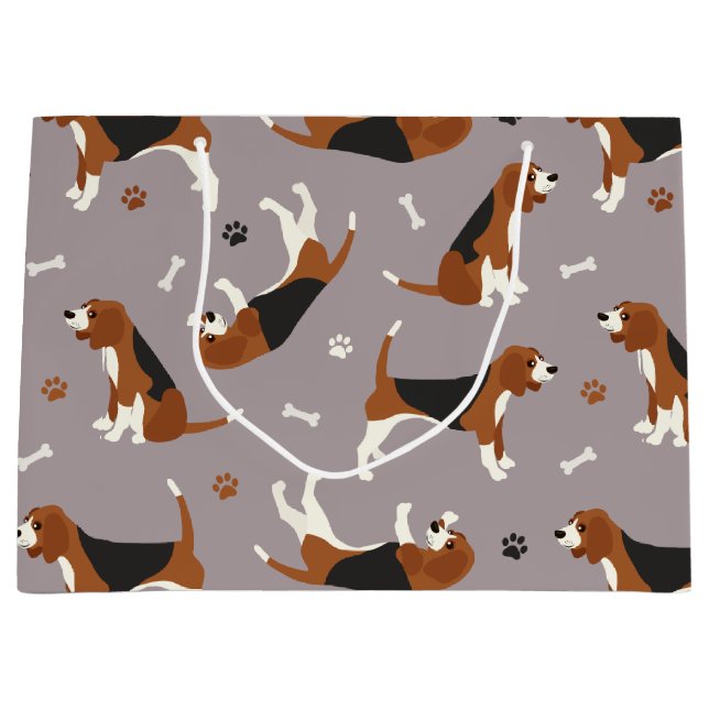 Niedliche Beagles Große Geschenktüte (Vorderseite)