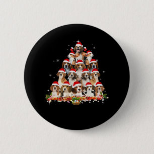 Niedliche Beagles Weihnachtsbaum Dog Santa Xmas T- Button