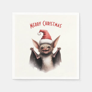 Niedliche Beängstigende Bat Weihnachtsmannmütze Ro Serviette