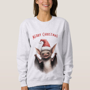 Niedliche Beängstigende Bat Weihnachtsmannmütze Ro Sweatshirt