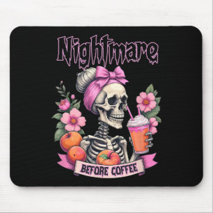 Niedliche Beängstigende Nacht vor Kaffeehaus Blume Mousepad
