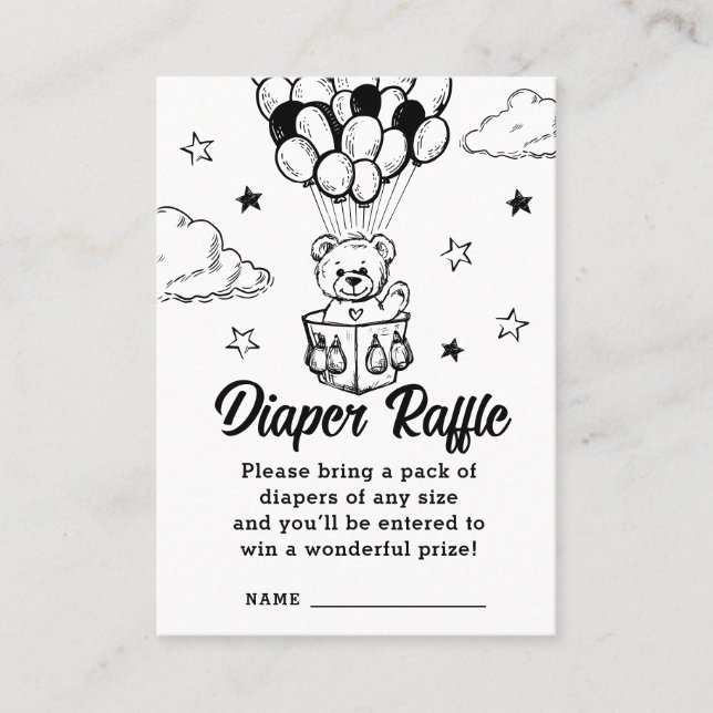 Niedliche Bear Baby Dusche Windelwanne Umschließka Platzkarte (Vorderseite)