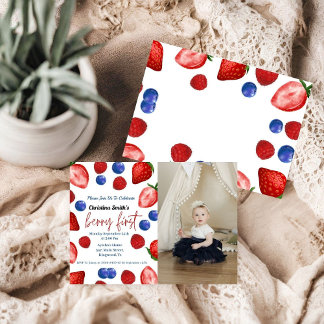 Niedliche Beerengeburtstagsfeier, erste Geburtstag Einladung