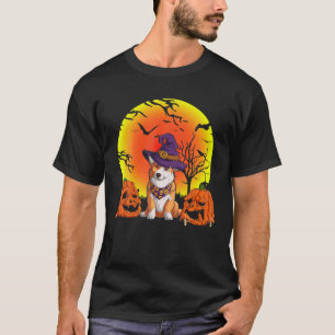Niedliche Begleiter liebt Corgi Hund Hexenhut Funn T-Shirt