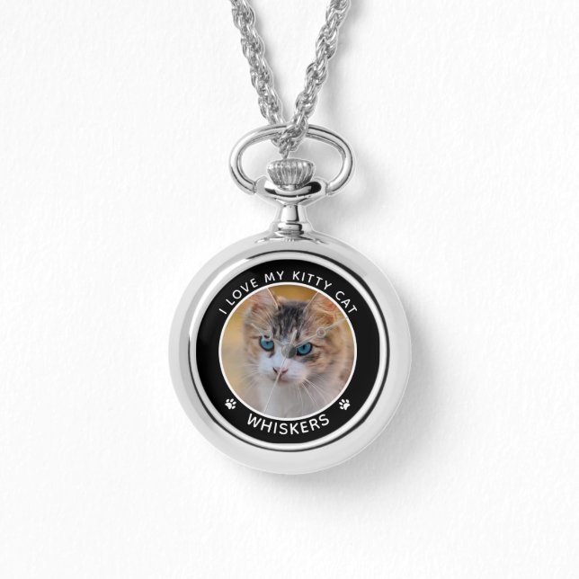 Niedliche Begleiter liebt Katzenname Paw Drucke Be Armbanduhr (Vorderseite)