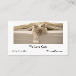 Niedliche Beige Katzen Schlafen auf Beige Bett Visitenkarte