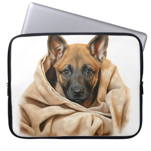 NIEDLICHE BELGISCHE MALINOIS-PUPPEN IN BLANKET LAPTOPSCHUTZHÜLLE