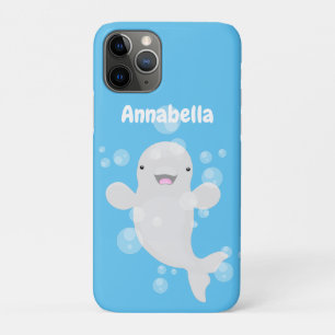 Niedliche Beluga-Wal-Blasen Cartoon-Abbildung Case-Mate iPhone Hülle