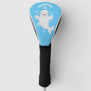Niedliche Beluga-Wal-Blasen Cartoon-Abbildung Golf Headcover