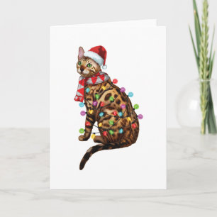 Niedliche Bengalische Katze Funny Christmas Weihna Karte