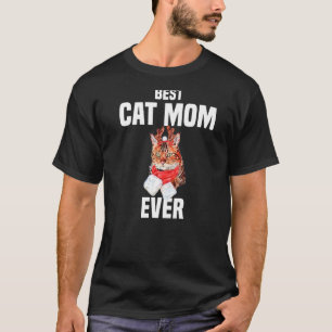 Niedliche Bengalische Katze mit Rentierkostüm Best T-Shirt