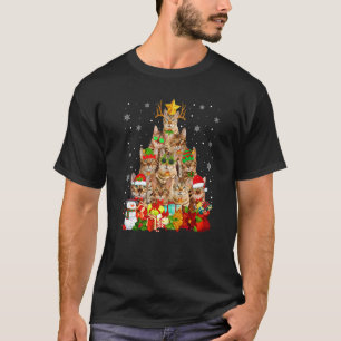 Niedliche Bengalische Katze Weihnachtsbaum Ornamen T-Shirt