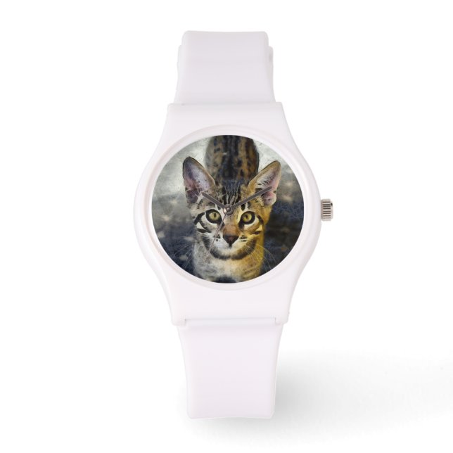 Niedliche Bengalische Kitty Armbanduhr (Vorderseite)
