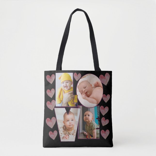 Niedliche benutzerdefinierte Liebe Vorlage Foto ro Tasche (Vorderseite)