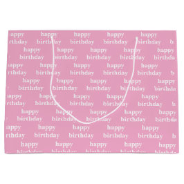 Niedliche, benutzerdefinierte rosa und weiße Typog Große Geschenktüte