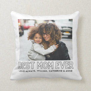 Niedliche BEST-MAMA JE Kids ernennt Mutter-Tag-Fot Kissen