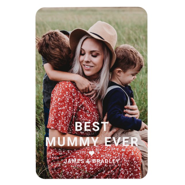 Niedliche BEST MUMMY JE Foto der Mutter Magnet (Vertikal)