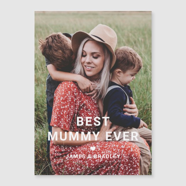 Niedliche BEST MUMMY JE Foto der Mutter Magnetkarte (Vorderseite)