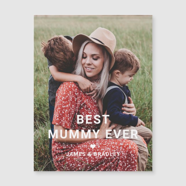 Niedliche BEST MUMMY JE Foto der Mutter Magnetkarte (Vorderseite)