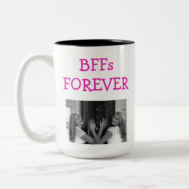 Niedliche BESTE FREUNDIN Best Friends Besties Foto Zweifarbige Tasse (Links)