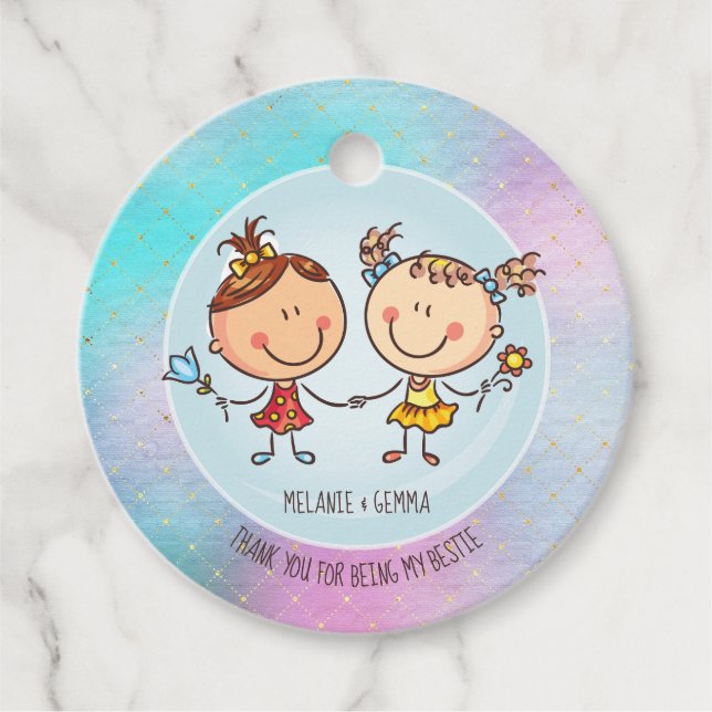 Niedliche BESTE FREUNDIN Besties Kawaii Geschenke  Geschenkanhänger (Vorderseite)