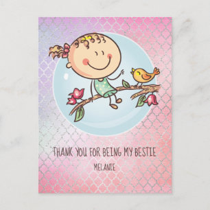 Niedliche BESTE FREUNDIN Besties Kawaii Geschenke  Postkarte