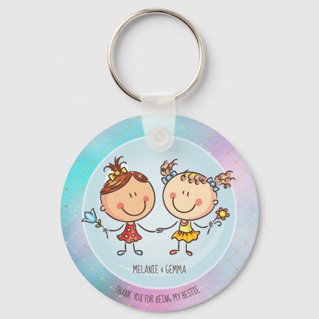Niedliche BESTE FREUNDIN Besties Kawaii Geschenke  Schlüsselanhänger (Vorderseite)