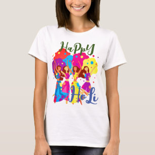 Niedliche BESTE FREUNDINNEN spielen Holi T-Shirt