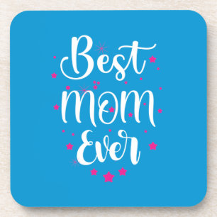 Niedliche beste Mama Text und kleine Sterne Getränkeuntersetzer