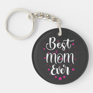 Niedliche beste Mama Text und kleine Sterne Schlüsselanhänger
