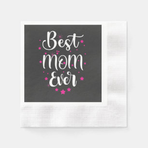 Niedliche beste Mama Text und kleine Sterne Serviette