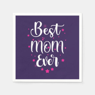 Niedliche beste Mama Text und kleine Sterne Serviette