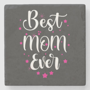 Niedliche beste Mama Text und kleine Sterne Steinuntersetzer