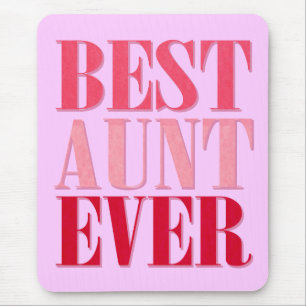 Niedliche Beste Tante je rosa Text Mousepad